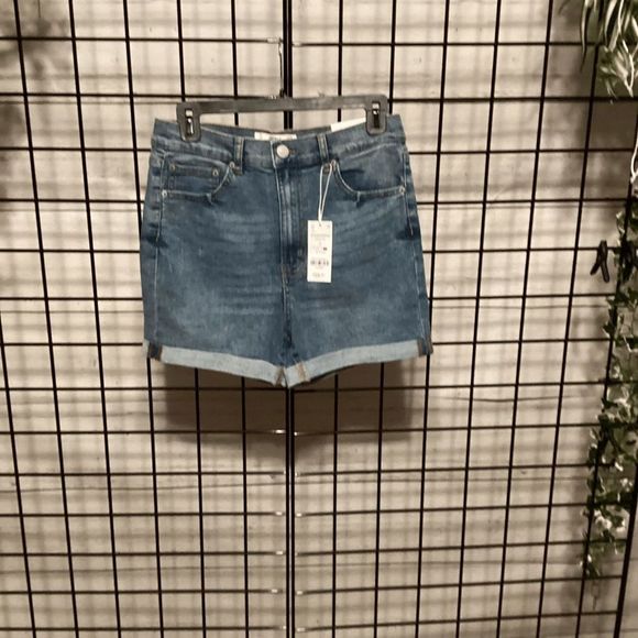 Midi High Rise Jean Shorts B280 - Picture 1 of 3